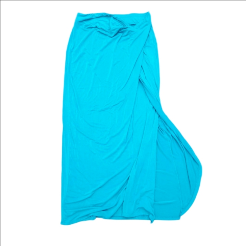 Women's Marc Bouwer Unlimited Turquoise Wrap Maxi Skirt M